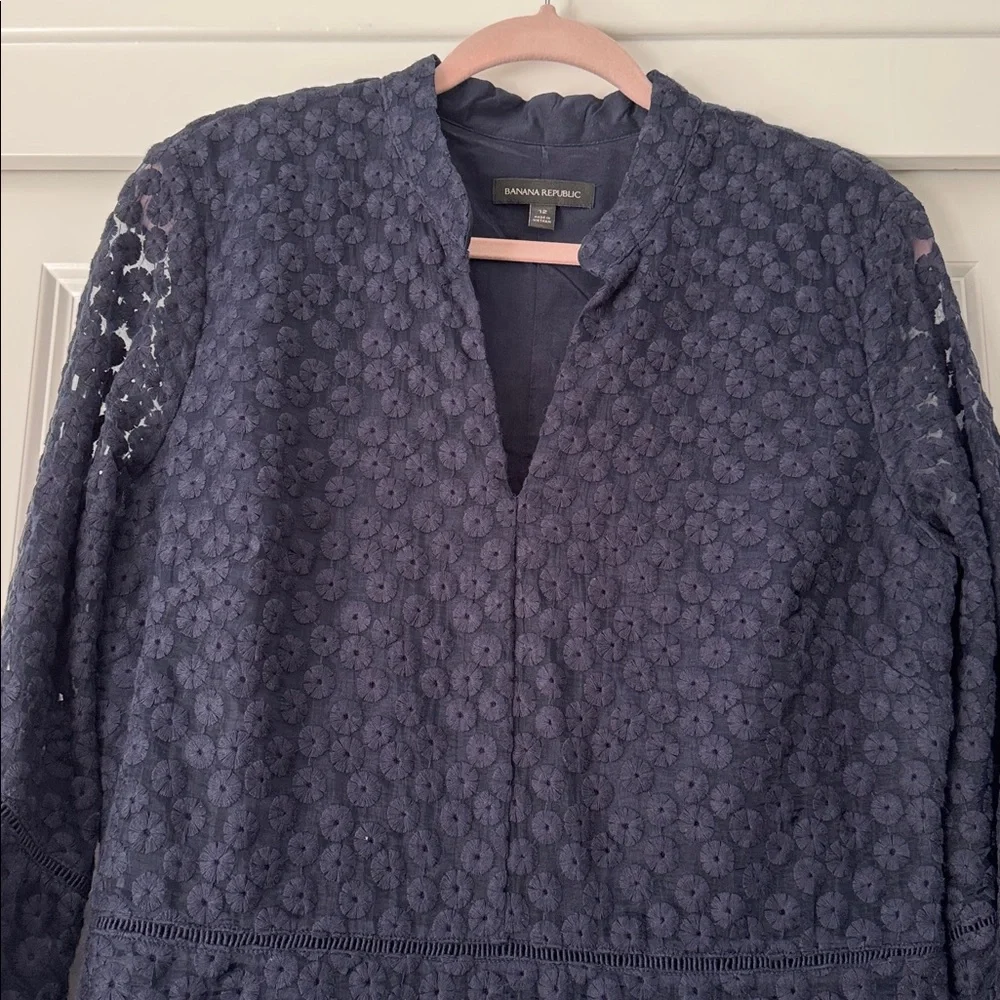 Banana Republic Textured Navy Dress Size: 12 NWOT - Picture 4 of 6